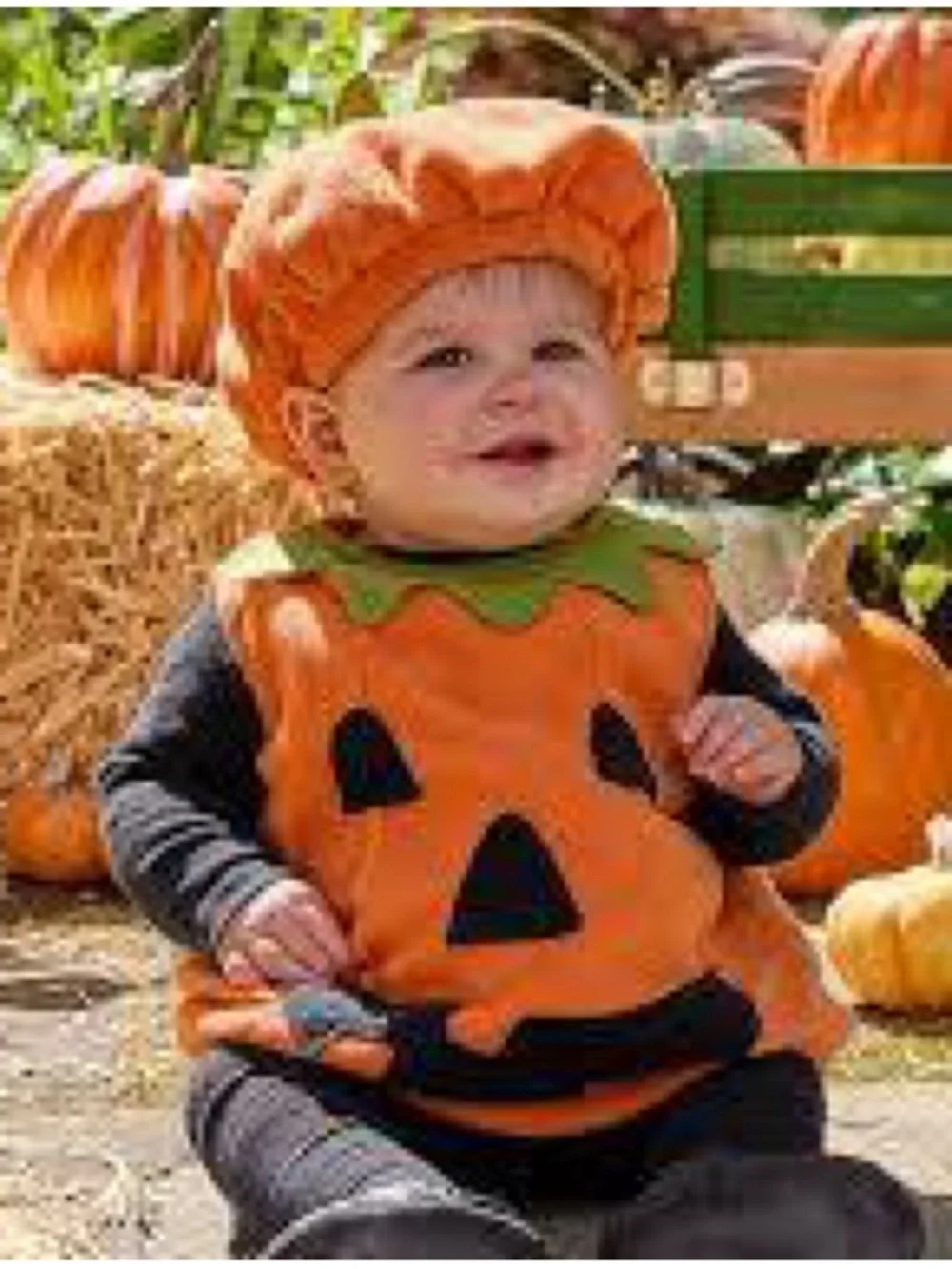 Pottery Barn Kids Orange Pumpkin Jack-O'-Lantern Costume 12-24 months